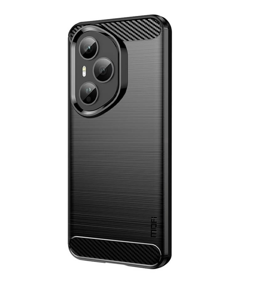 Противоударен Калъф за Honor 400 Pro, Premium Carbon Case, Черен