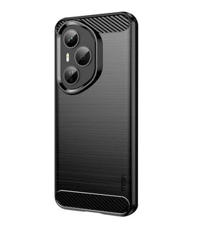 Противоударен Калъф за Honor 400 Pro, Premium Carbon Case, Черен