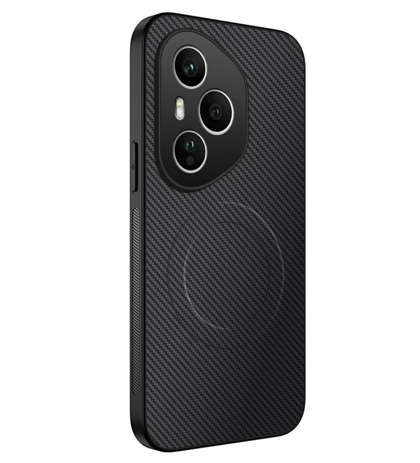 Magsafe Калъф за Honor 400 Pro, Carbon Textured Case, Черен