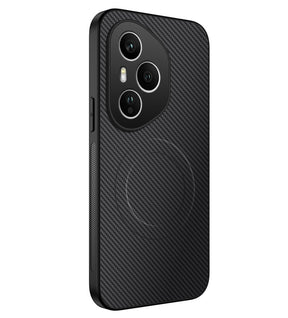 Magsafe Калъф за Honor 400 Pro, Carbon Textured Case, Черен