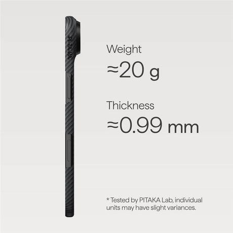 Magsafe Калъф за iPhone 17, Pitaka Edge Black-Gray Case, Черен (5)