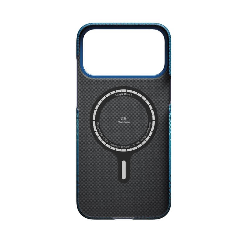 Magsafe Калъф за iPhone 17 Pro, Pitaka Edge Moonrise Case, Син (7)
