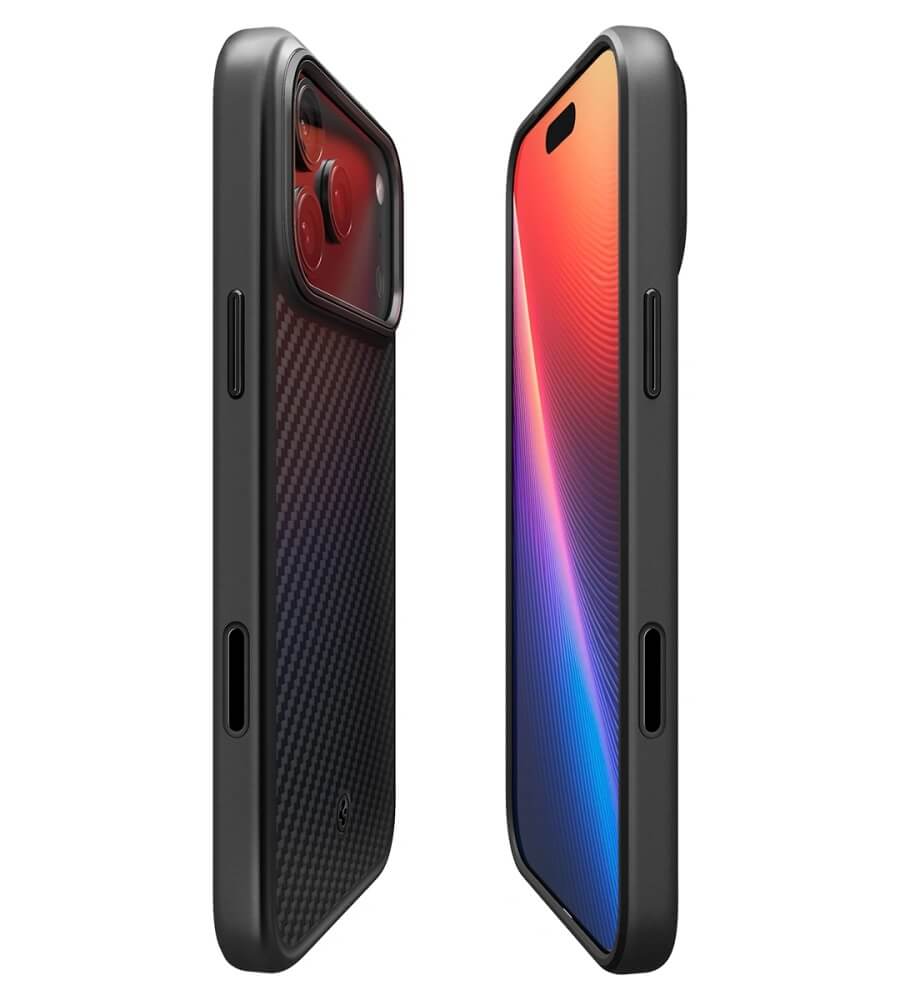 Magsafe Калъф за iPhone 17 Pro, Spigen Enzo Aramid T Case, Черен (4)