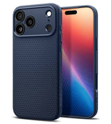 Противоударен Калъф за iPhone 17 Pro, Spigen Liquid Air Case, Син