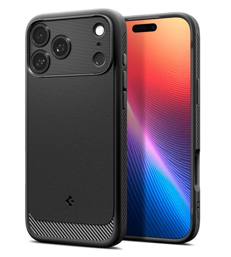 MagSafe Калъф за iPhone 17 Pro, Spigen Rugged Armor Case, Черен
