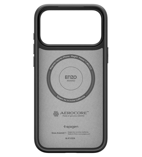 Magsafe Калъф за iPhone 17 Pro Max, Spigen Enzo Aramid T Case, Черен (7)