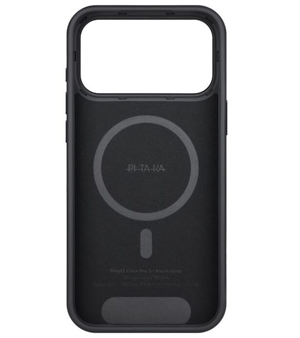 Magsafe Калъф за iPhone 17 Pro, Pitaka Aramid UltraGuard Black-Gray Case, Черен (4)