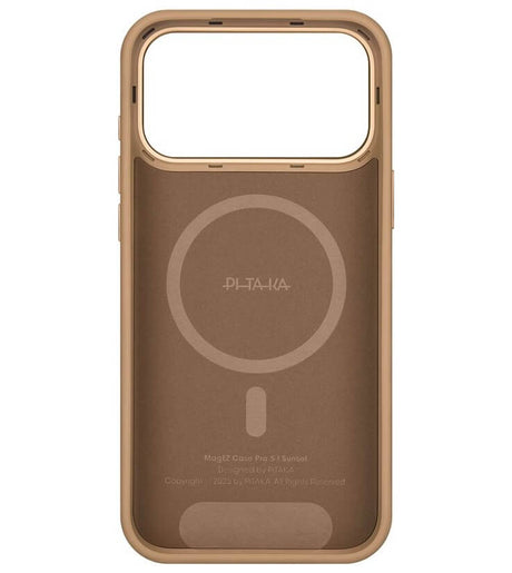 Magsafe Калъф за iPhone 17 Pro Max, Pitaka Aramid UltraGuard Sunset Case, Кафяв (6)