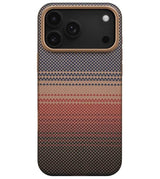 Magsafe Калъф за iPhone 17 Pro Max, Pitaka Aramid UltraGuard Sunset Case, Кафяв