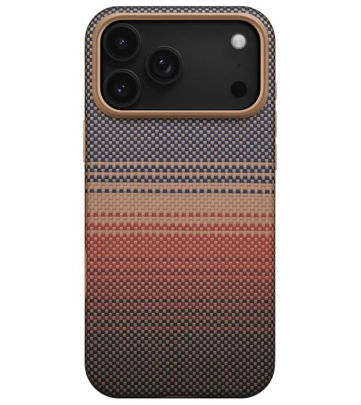 Magsafe Калъф за iPhone 17 Pro, Pitaka Aramid UltraGuard Sunset Case, Кафяв