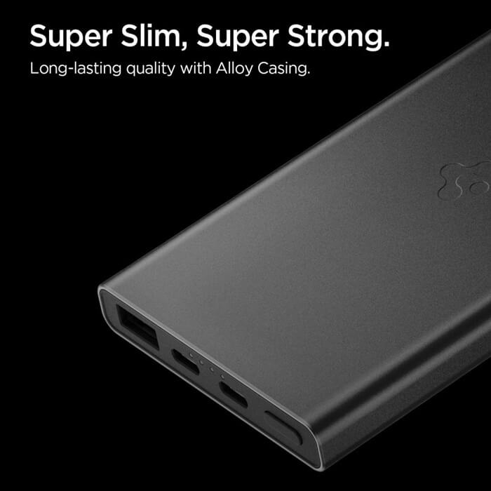 Външна Батерия, Spigen Essential Alloy Portable Charger 10000mAh 22.5W EA2210, Черен (2)