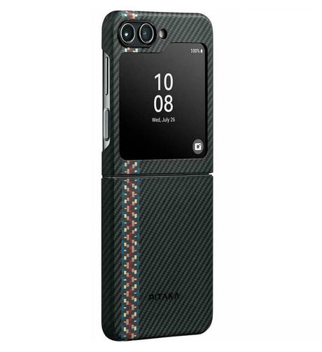 Magsafe Калъф за Samsung Z Flip 5, Pitaka MagEZ 3 Rhapsody Case, Черен