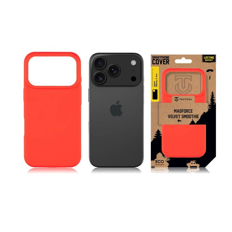 Magsafe Силиконов Калъф за iPhone 17 Pro, Tactical MagForce Velvet Smoothie Case, Червен (5)