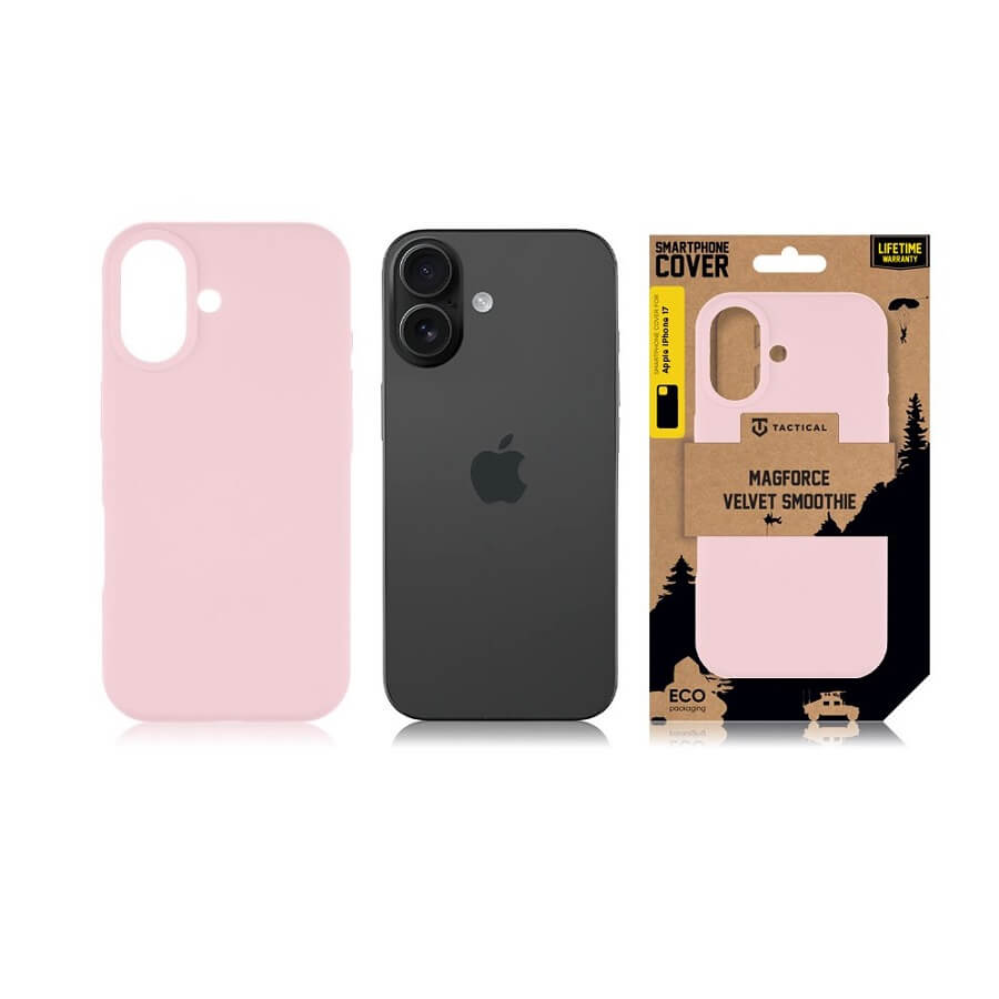 Magsafe Силиконов Калъф за iPhone 17, Tactical MagForce Velvet Smoothie Case, Розов (5)