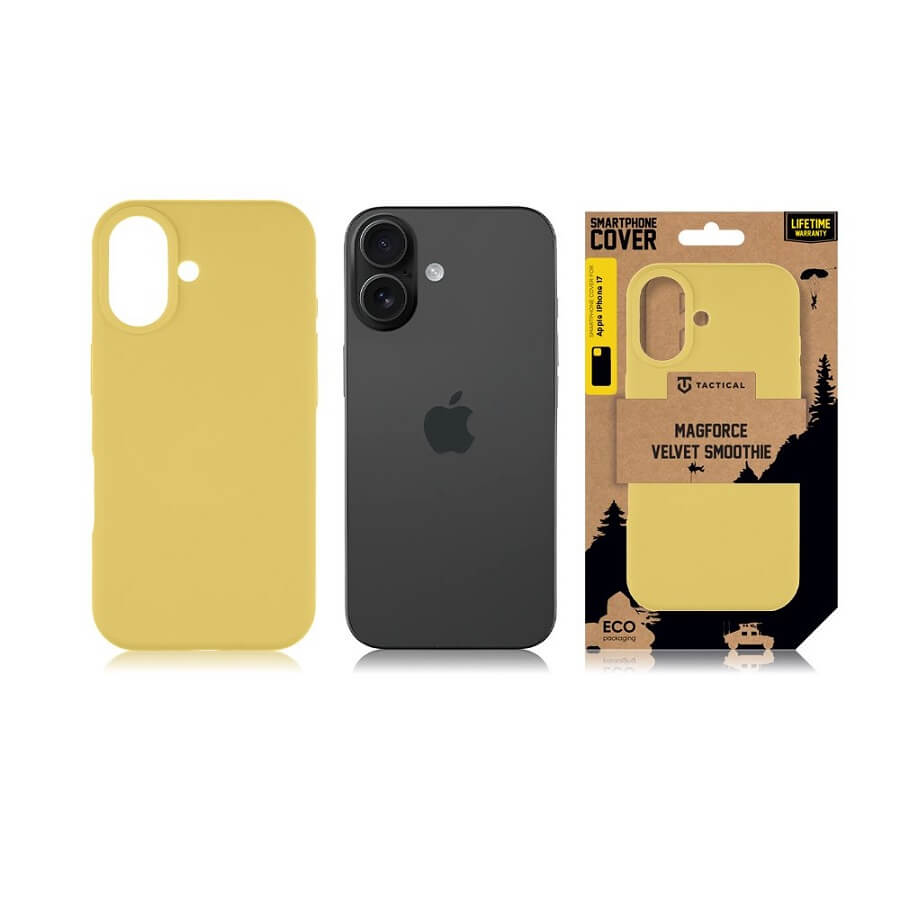 Magsafe Силиконов Калъф за iPhone 17, Tactical MagForce Velvet Smoothie Case, Жълт (5)