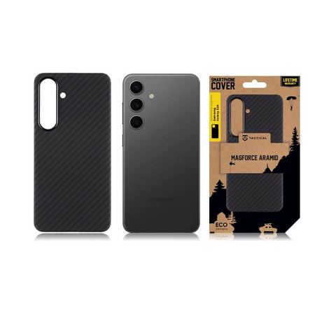 Magsafe Кевларен Калъф за Samsung S24, Tactical MagForce Aramid Case, Черен (4)