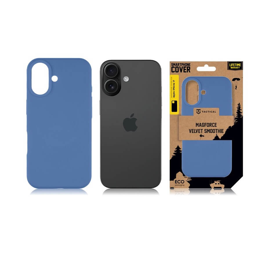 Magsafe Силиконов Калъф за iPhone 17, Tactical MagForce Velvet Smoothie Case, Син (5)