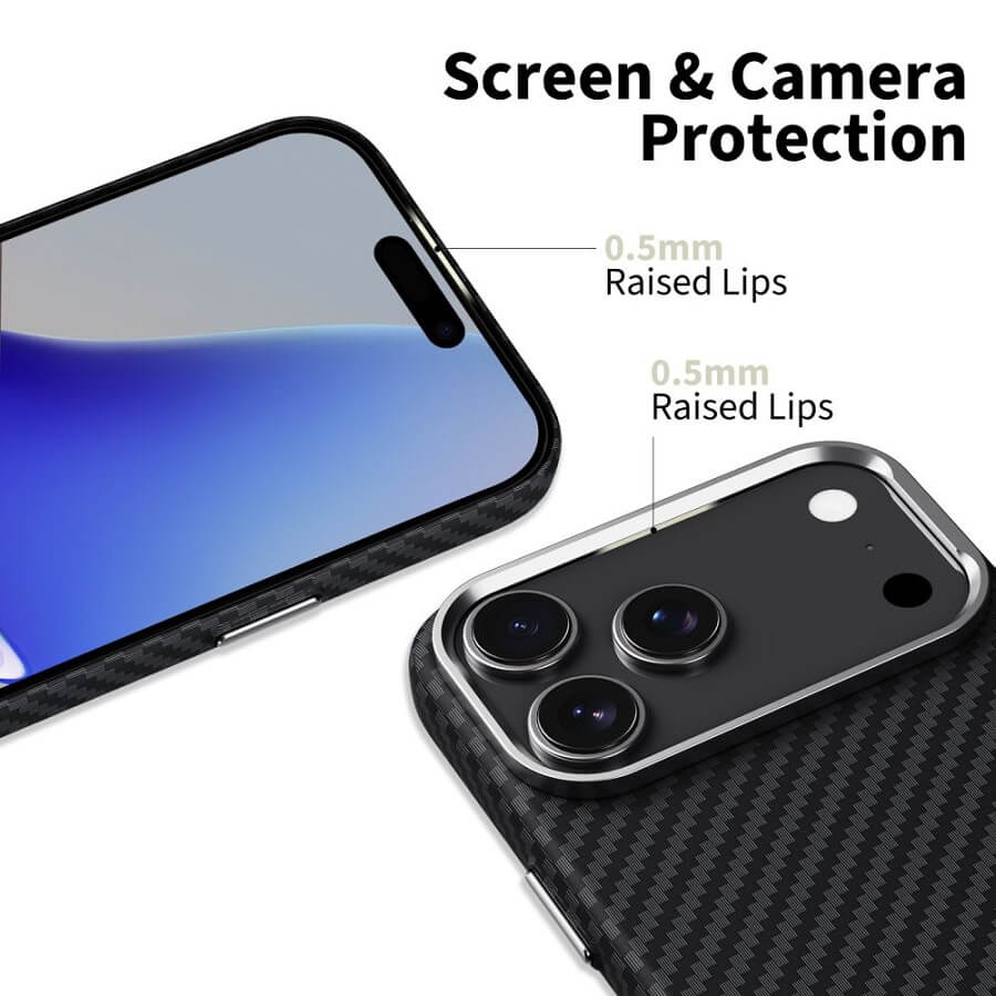 Magsafe Калъф за iPhone 17 Pro, Tech-Protect ION Carbon Case, Черен (2)