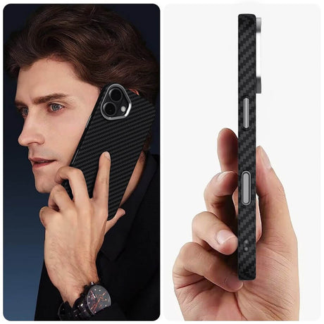 Magsafe Калъф за iPhone 17, Tech-Protect ION Carbon Case, Черен (3)