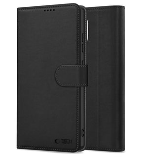 Кожен Калъф с Джобове за Xiaomi Poco F8 Pro, Tech-Protect Wallet Book Case, Черен