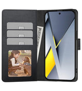 Кожен Калъф с Джобове за Xiaomi Poco F8 Pro, Tech-Protect Wallet Book Case, Черен (2)