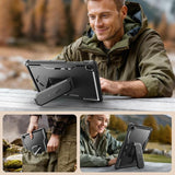 Противоударен Калъф за Samsung Tab A11 Plus/ A9 Plus 11", Tech-Protect Kevlar Pro Case, Черен (2)