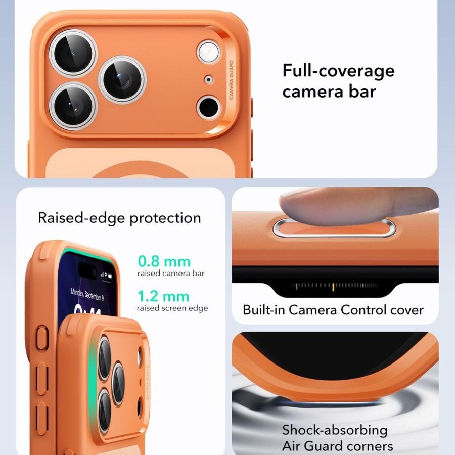 Magsafe Калъф за iPhone 17 Pro Max, ESR Classic Hybrid Frosted Magnetic Case, Оранжев (3)