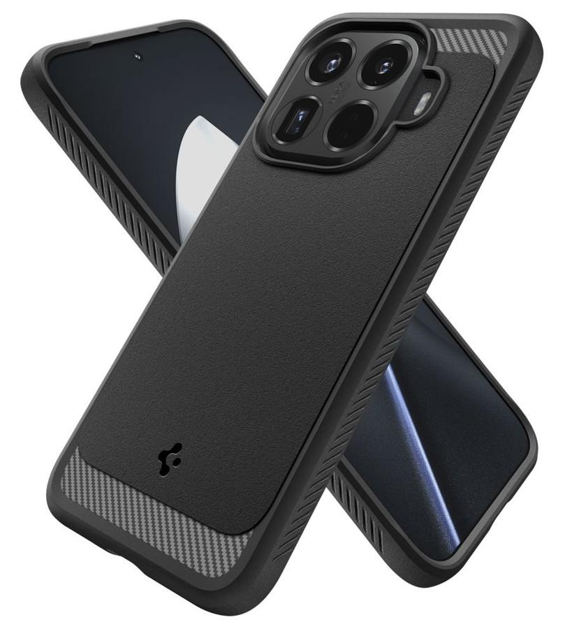 Противоударен Калъф за Xiaomi 15T Pro, Spigen Rugged Armor Case, Черен (10)