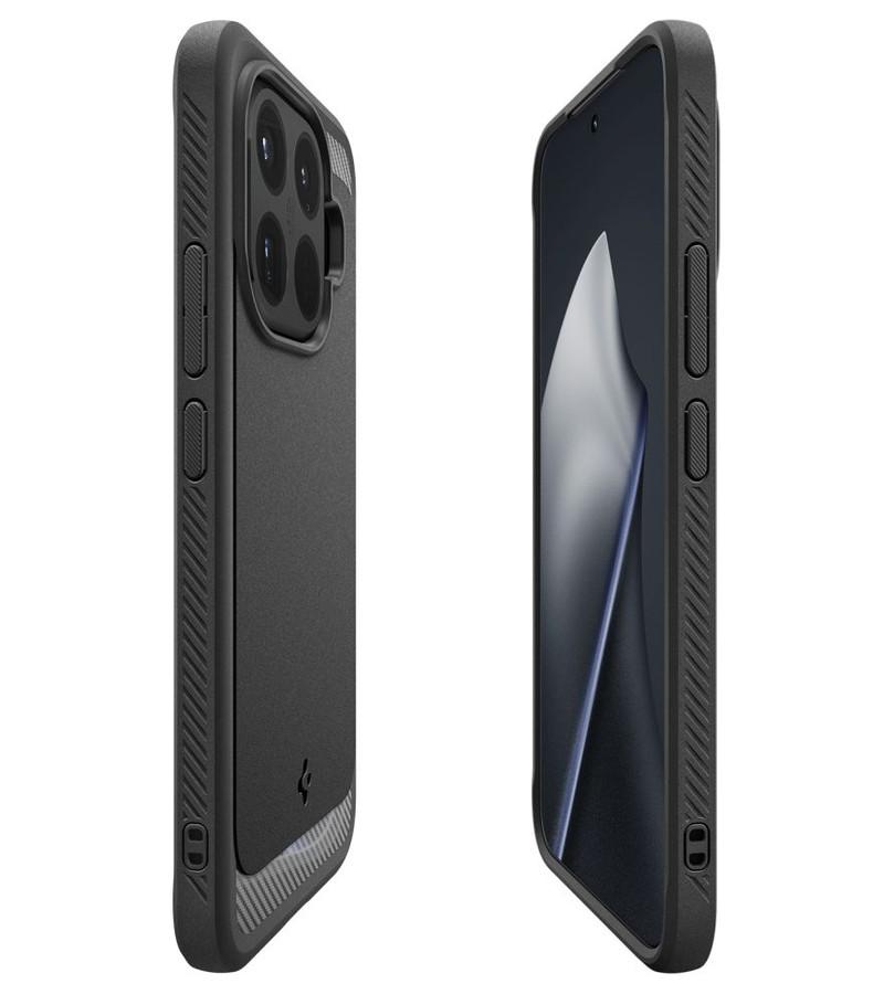Противоударен Калъф за Xiaomi 15T Pro, Spigen Rugged Armor Case, Черен (6)