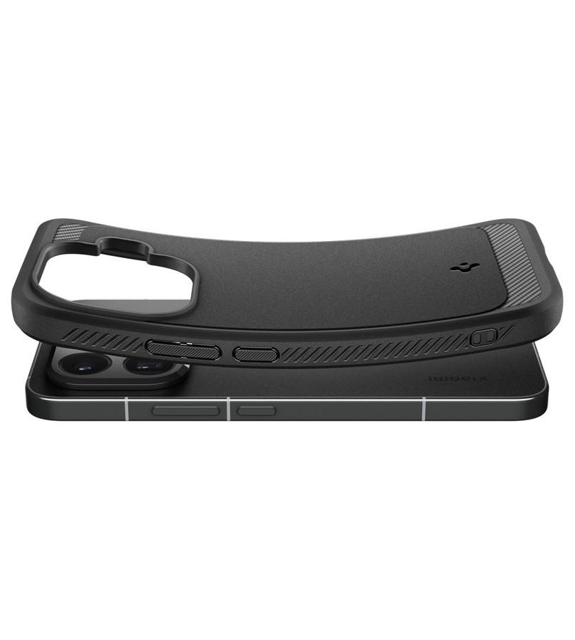 Противоударен Калъф за Xiaomi 15T Pro, Spigen Rugged Armor Case, Черен (8)