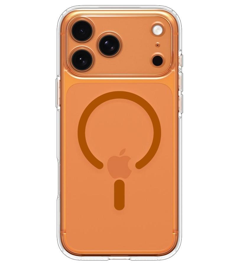 Magsafe Калъф за iPhone 17 Pro, Spigen Ultra Hybrid Magfit Case, Оранжев (2)