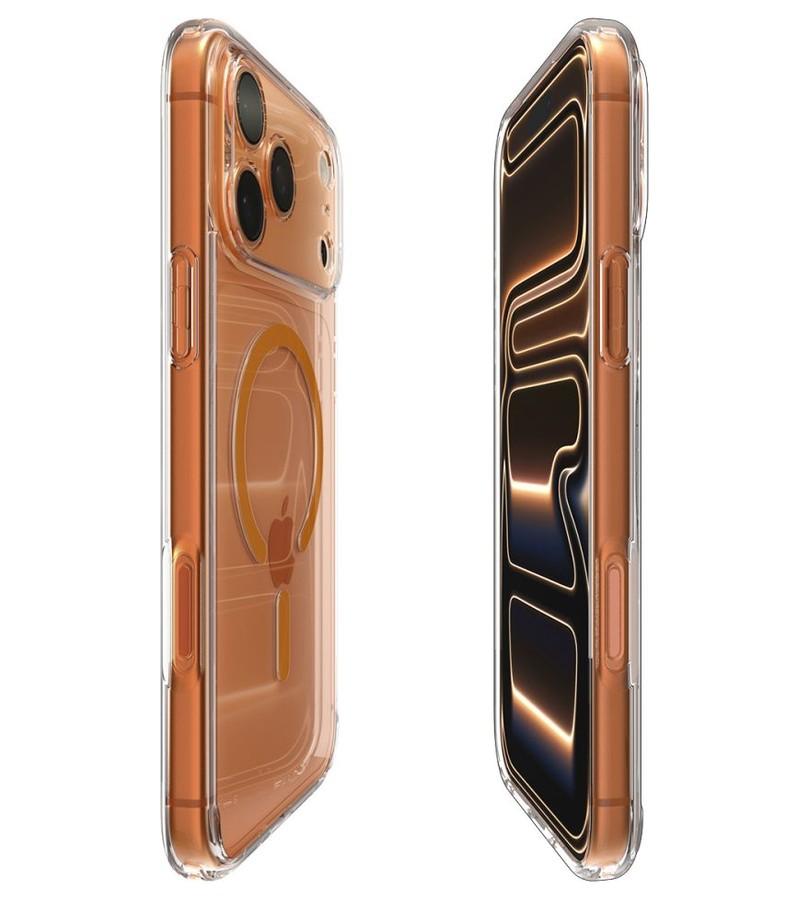 Magsafe Калъф за iPhone 17 Pro, Spigen Ultra Hybrid Magfit Case, Оранжев (6)
