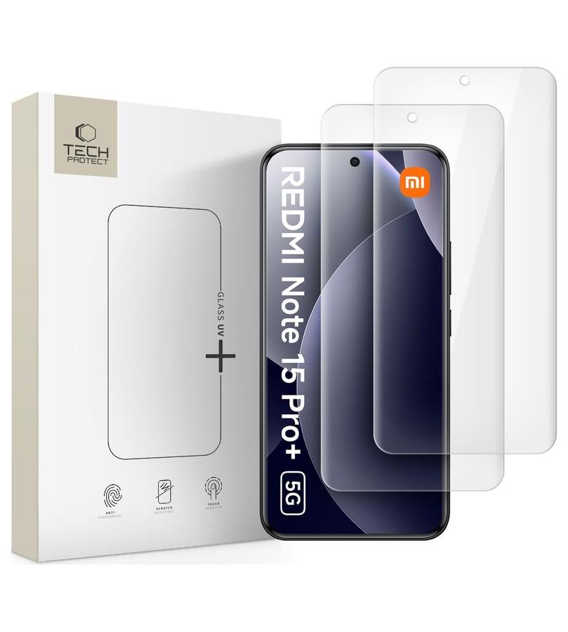 Протектор с UV Лепило за Xiaomi Redmi Note 15 Pro Plus, Tech-Protect UV 5D Glass 2бр., Прозрачен