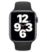 Оригинална Силиконова Каишка за Apple Watch 44/ 45/ 46/ 49mm, Sport Band MKUZ3AM/A Midnight, Черен (4)