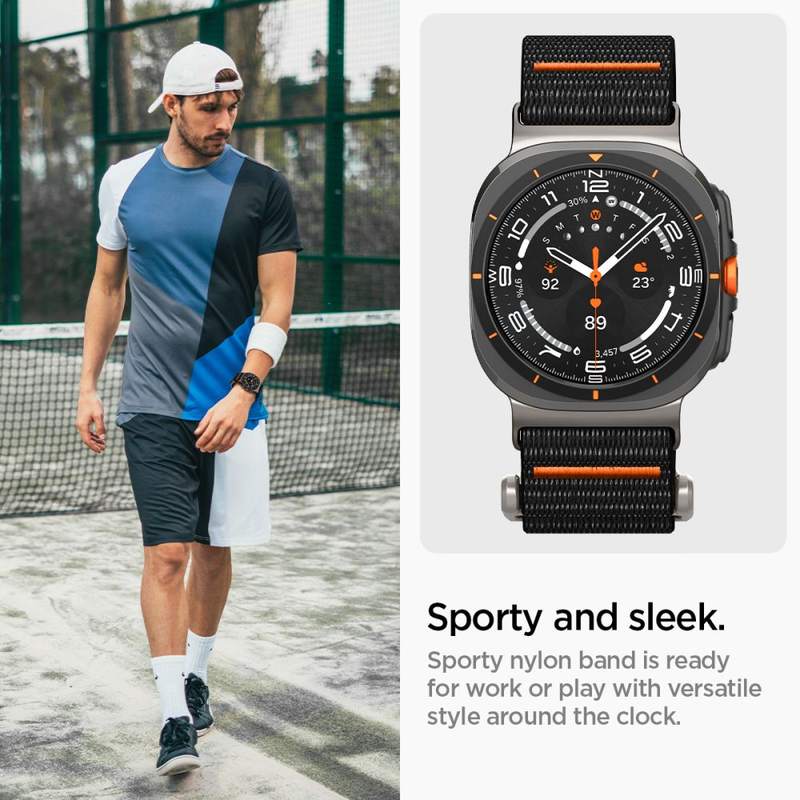 Текстилна Каишка за Samsung Watch Ultra 47mm, Spigen DuraPro Flex Band, Черен (8)