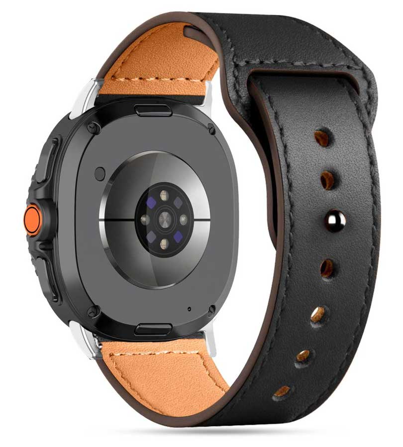 Кожена Каишка за Samsung Watch 8/ 8 Classic 40/ 44/ 46mm, Tech-Protect LeatherFit Band, Черен (2)