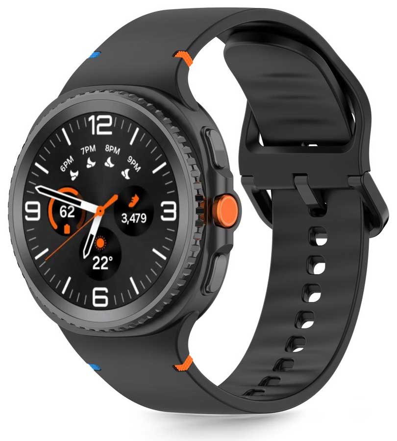 Силиконова Каишка за Samsung Watch 8/ 8 Classic 40/ 44/ 46mm, Tech-Protect Silicone Band, Черен