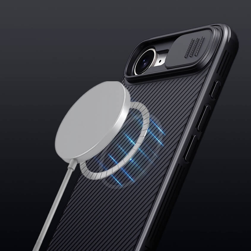 Magsafe Калъф с Плъзгач за Камера за iPhone 17e/ 16e, Nillkin CamShield Pro Mag Case, Черен (6)