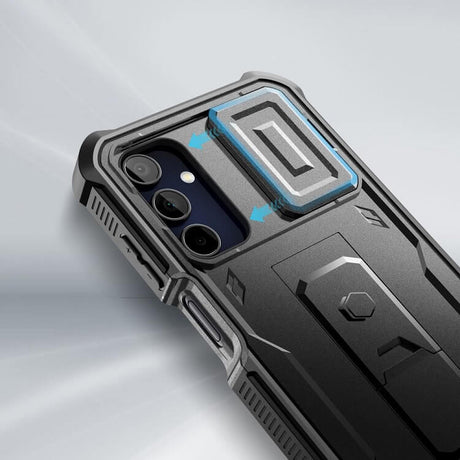 Противоударен Калъф с Плъзгач за Камера за Samsung A17, Tech-Protect Kevlar Cam Plus Case, Черен (2)
