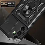 Калъф с Предпазител за Камера и Стойка за Samsung A17, Tech-Protect CamShield Pro Case, Черен (3)