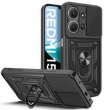 Калъф с Предпазител за Камера и Стойка за Xiaomi Redmi 15C 4G, Tech-Protect CamShield Pro Case, Черен