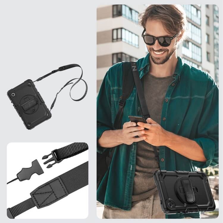 Калъф с Дръжка за Samsung Tab A11 Plus/ A9 Plus 11", Tech-Protect Solid360 Case, Черен (7)