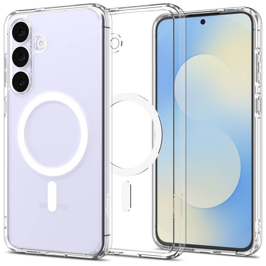 Magsafe Калъф за Samsung S25 FE, Spigen Ultra Hybrid Case, Бял (6)