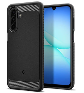 Противоударен Силиконов Калъф за Samsung A17, Spigen Rugged Armor Case, Черен