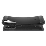 Противоударен Силиконов Калъф за Samsung A17, Spigen Rugged Armor Case, Черен (9)