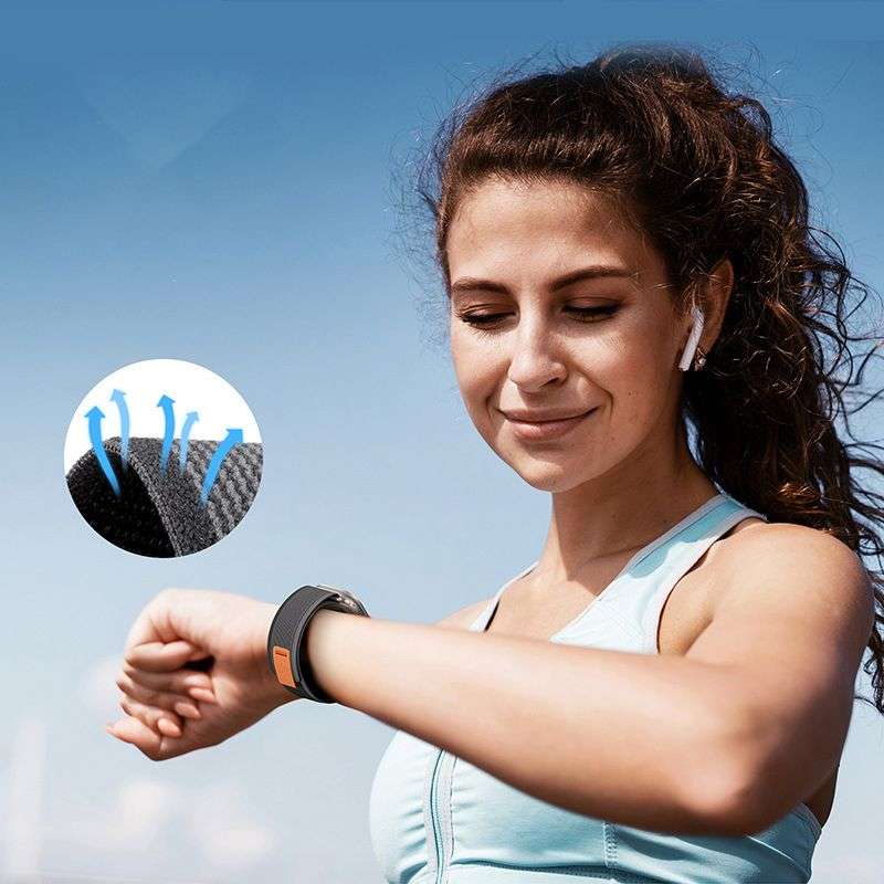 Текстилна Каишка за Samsung Watch 4/ 5/ 6/ 7/ FE, Tech-Protect Nylon Band, Черен (3)