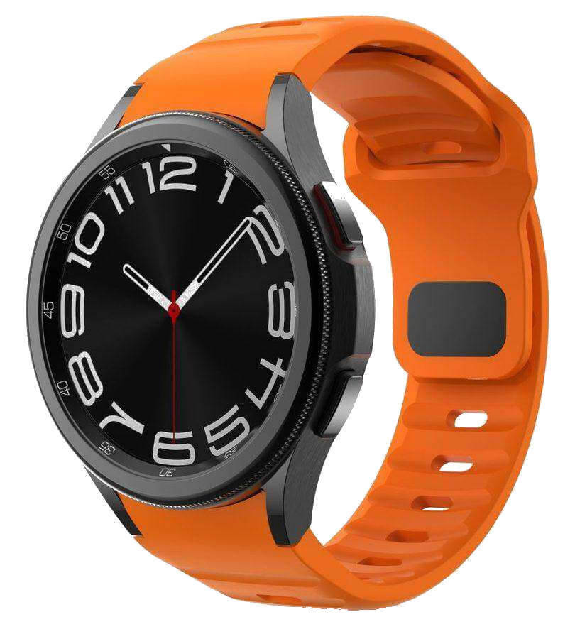 Силиконова Каишка за Samsung Watch 4/ 5/ 6/ 7/ FE, Tech-Protect Silicone Line Band, Оранжев