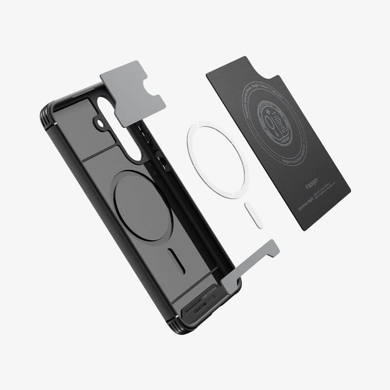 Magsafe Силиконов Калъф за Samsung S25 FE, Spigen Core Armor Case, Черен (8)