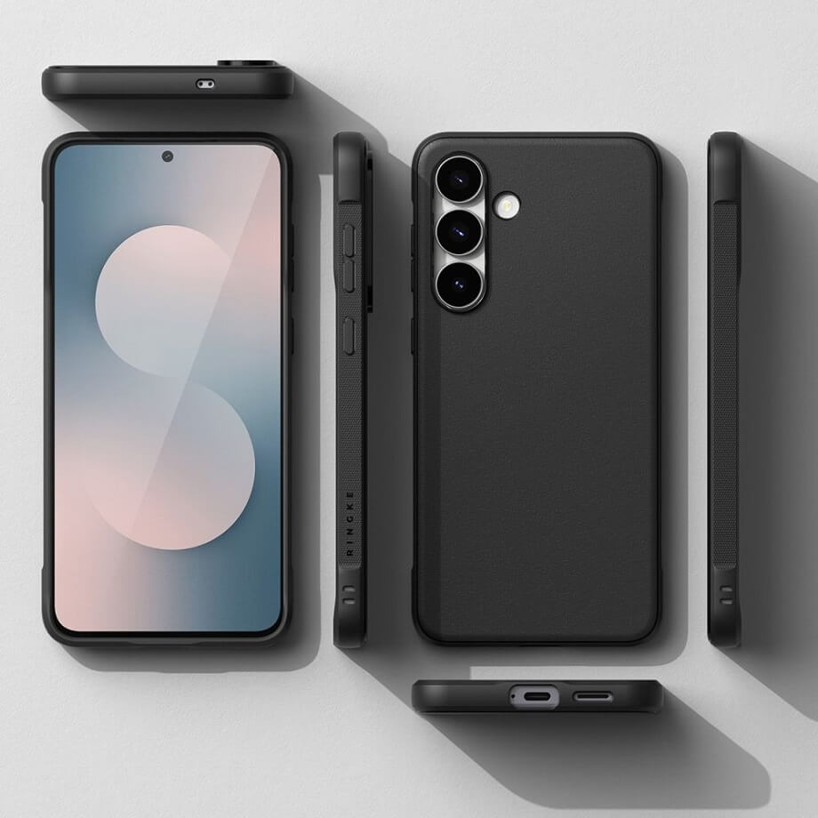 Противоударен Силиконов Калъф за Samsung S25 FE, Ringke Onyx Case, Черен (5)