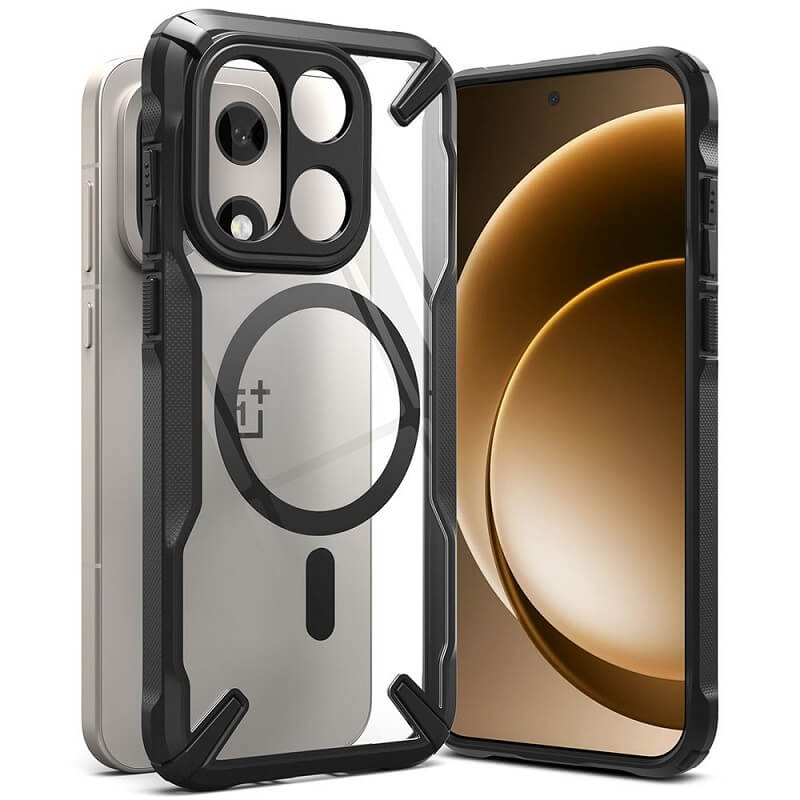 Magsafe Калъф за OnePlus 15, Ringke Fusion X Magnetic, Черен (3)